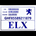 برچسب فابریکال شیشه جلو رنگی ELX سایز بزرگ