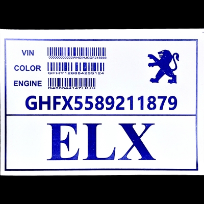 برچسب فابریکال شیشه جلو رنگی ELX سایز بزرگ