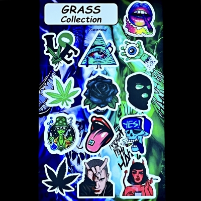پک برچسب استیکر 13 عددی grass collection سایز A5