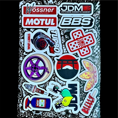 پک برچسب استیکر سلفون دار tuning کد 2 سایز A4